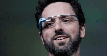 Picture of man using Google Glass