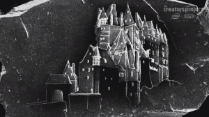 Castle etched on grain of sand