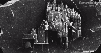 Castle etched on grain of sand